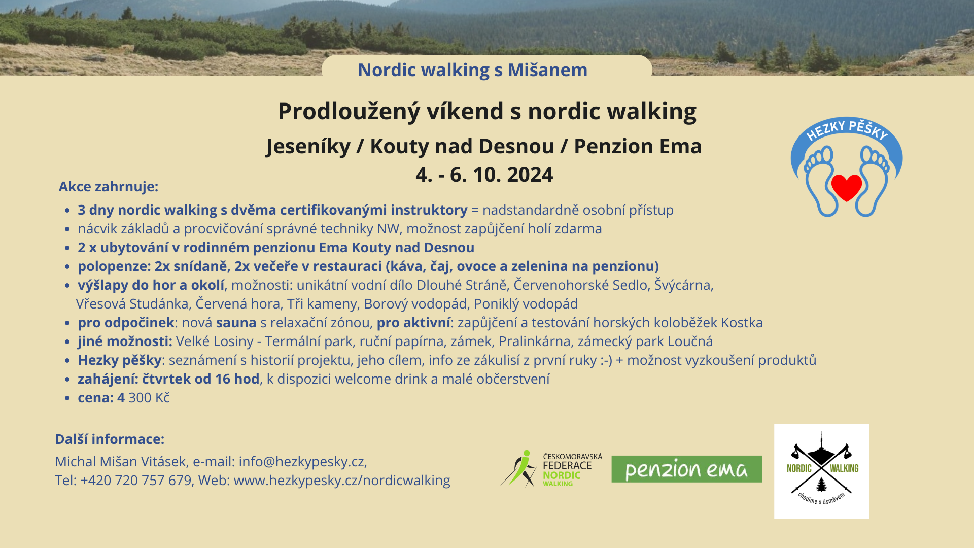 Prodloužený víkend s nordic walking - zkráceno